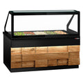 SALADET TORONTO- 2000mm - Wooden Front Panel -3 Doors -5x GN 1/1 - Black Granite Working Machine