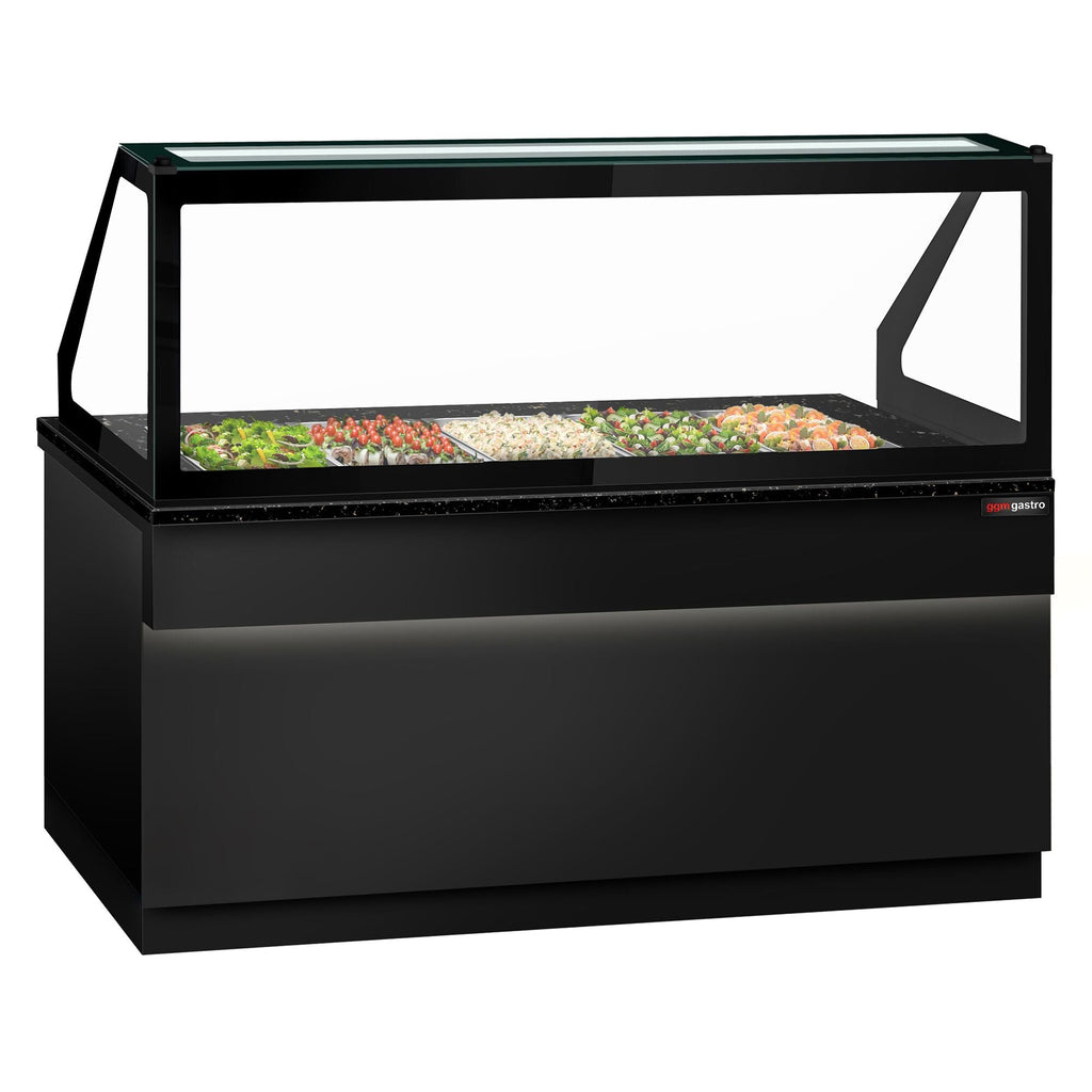 SALADET TORONTO- 2000mm - 3 -door -5x GN 1/1 - Black Front Panel - Black Granite Working Call