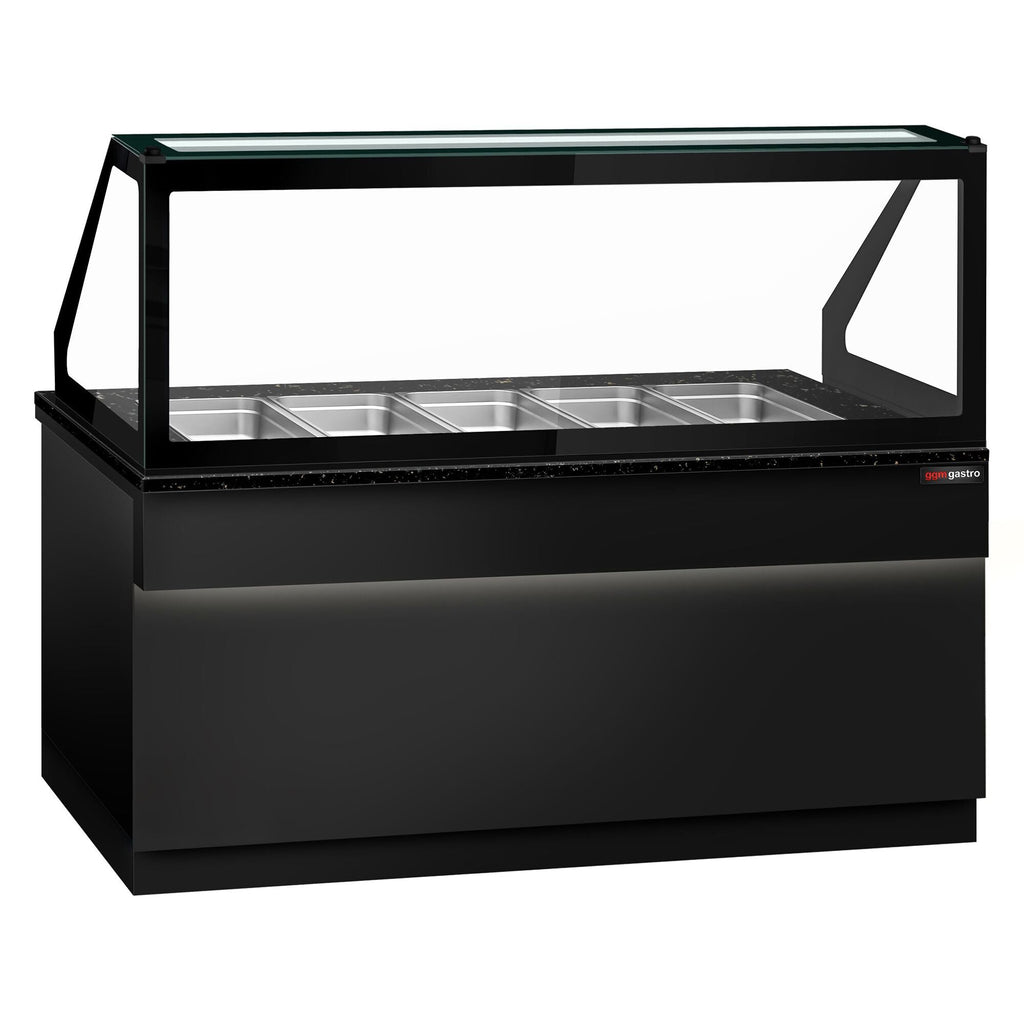 SALADET TORONTO- 2000mm - 3 -door -5x GN 1/1 - Black Front Panel - Black Granite Working Call