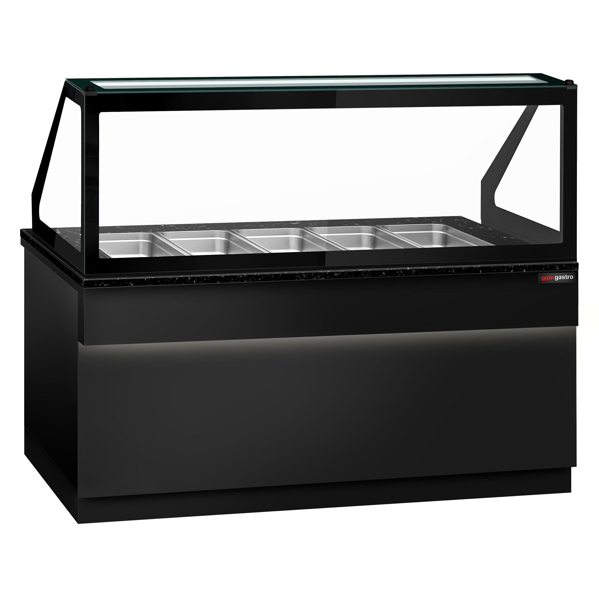 SALADET TORONTO- 2000mm - 3 -door -5x GN 1/1 - Black Front Panel - Black Granite Working Call