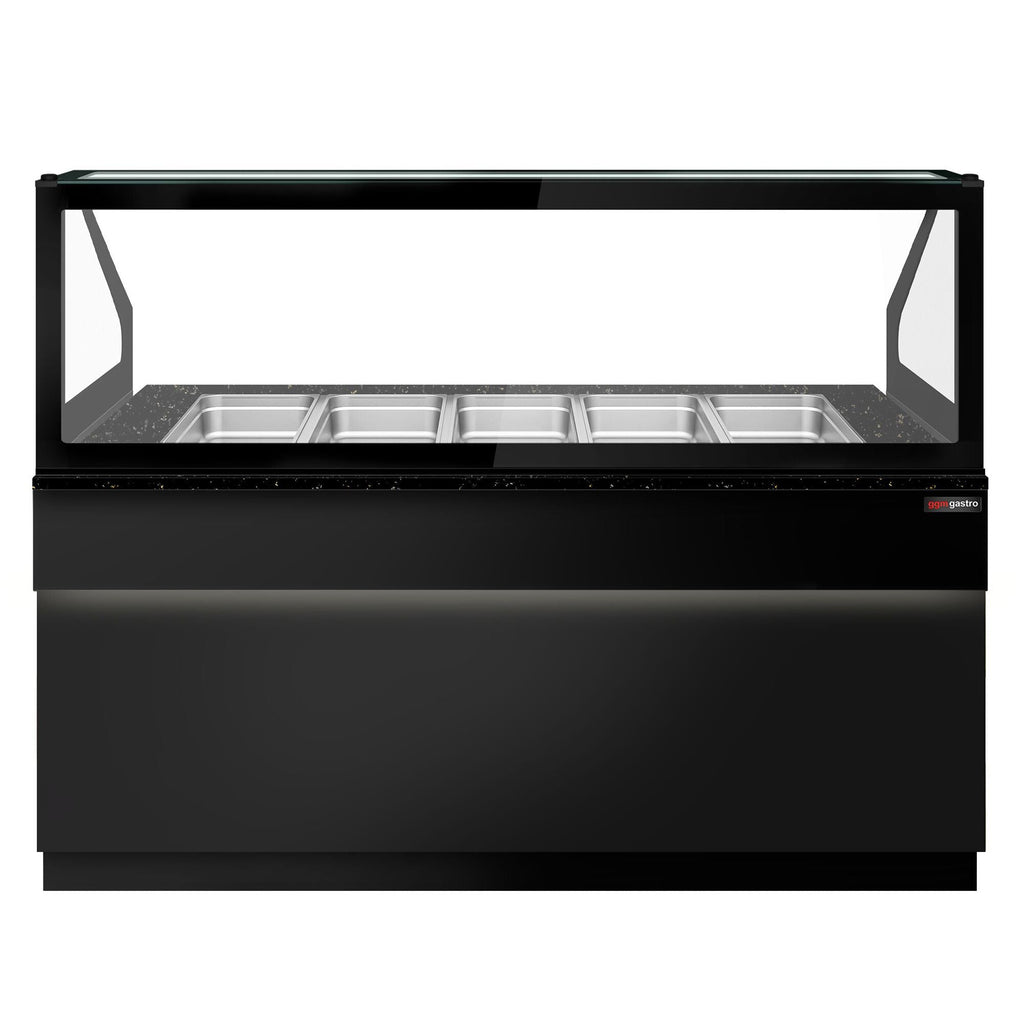 SALADET TORONTO- 2000mm - 3 -door -5x GN 1/1 - Black Front Panel - Black Granite Working Call