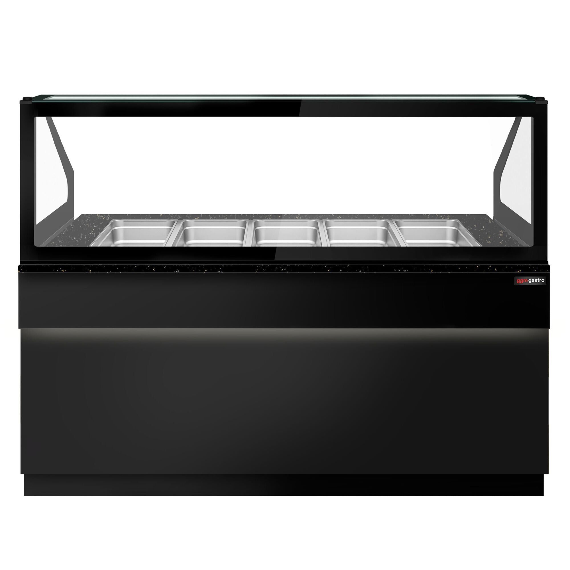 SALADET TORONTO- 2000mm - 3 -door -5x GN 1/1 - Black Front Panel - Black Granite Working Call