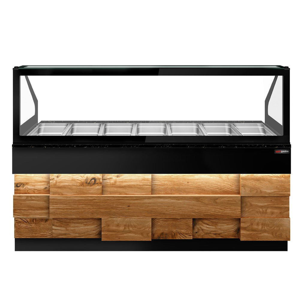 Saladet Toronto- 2550mm - Wooden Front Panel - 4 Doors -6x GN 1/1 - Black Granite Working Call