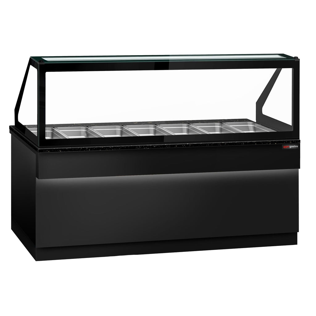 SALADET TORONTO- 2550mm - 4 -door -6x GN 1/1 - Black Front Panel - Black Granite Working Call