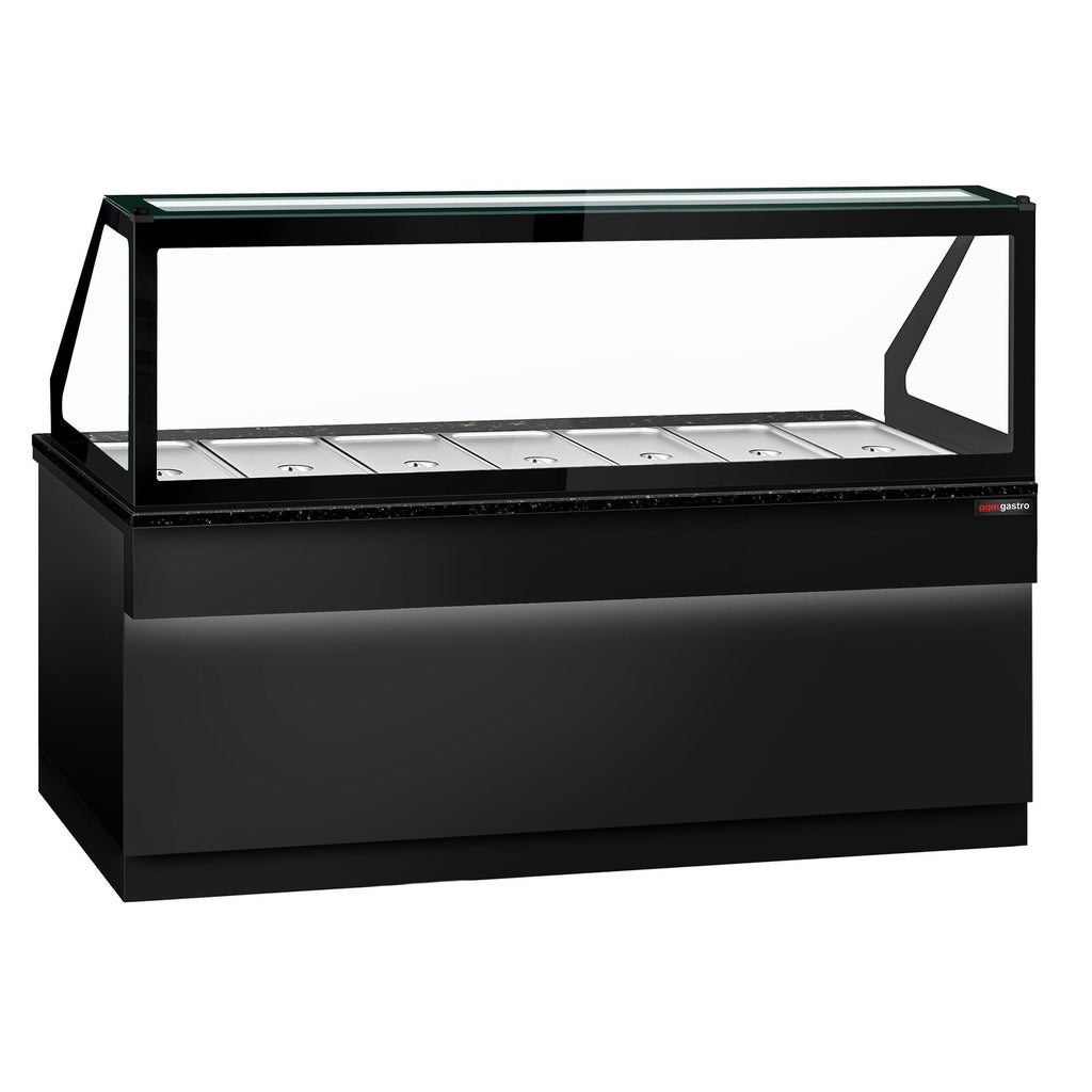 SALADET TORONTO- 2550mm - 4 -door -6x GN 1/1 - Black Front Panel - Black Granite Working Call