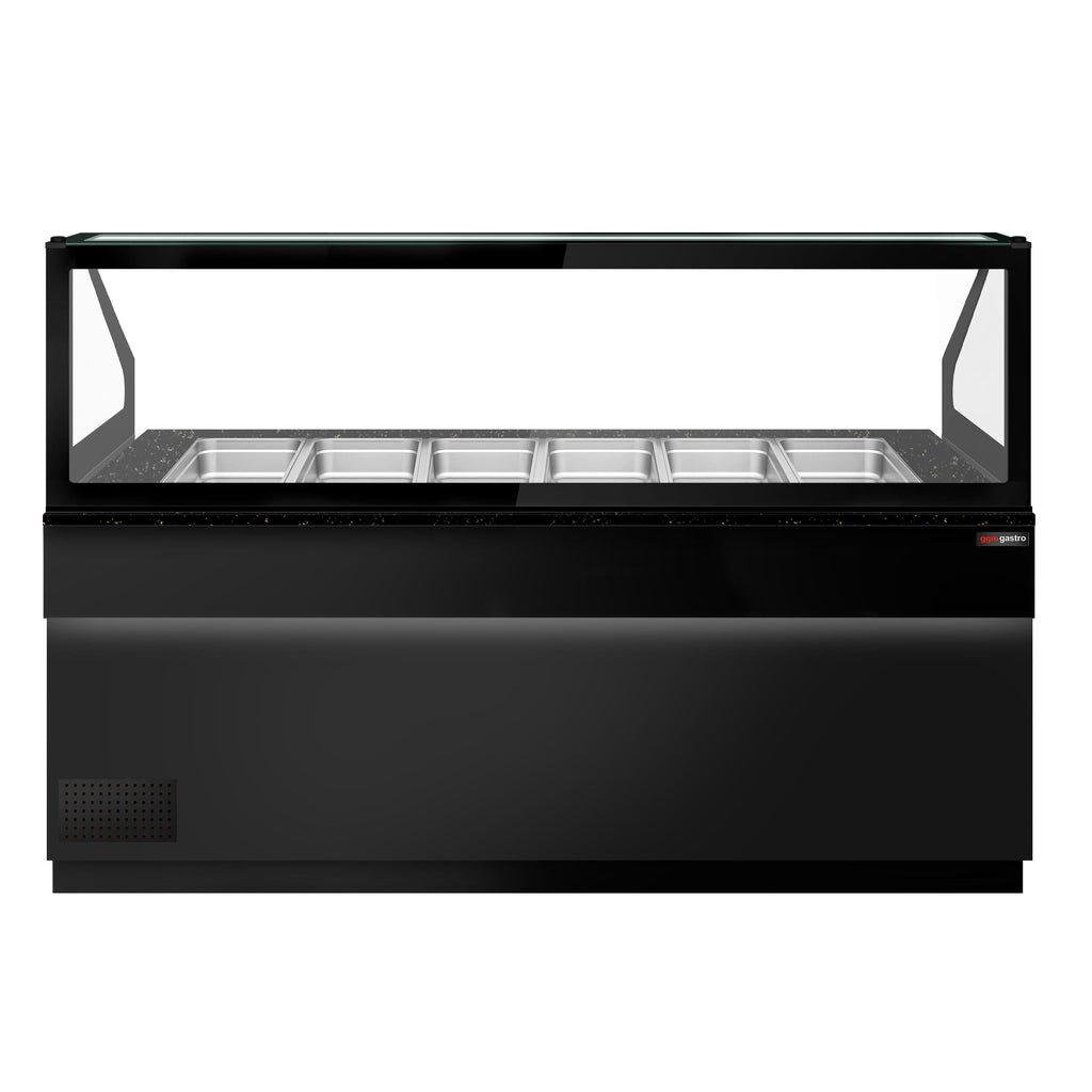 SALADET TORONTO- 2550mm - 4 -door -6x GN 1/1 - Black Front Panel - Black Granite Working Call