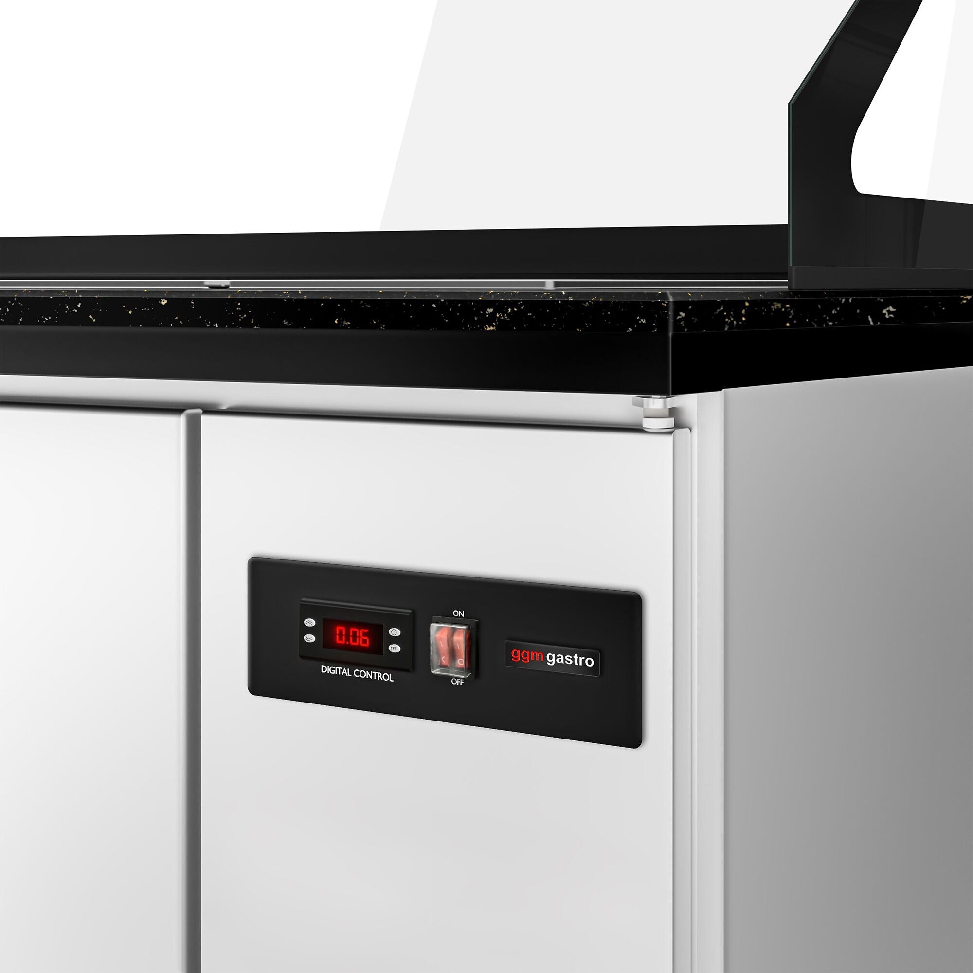 SALADET TORONTO- 2550mm - 4 -door -6x GN 1/1 - Black Front Panel - Black Granite Working Call