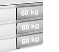The drawer block consists of: 1/3 and 1/3