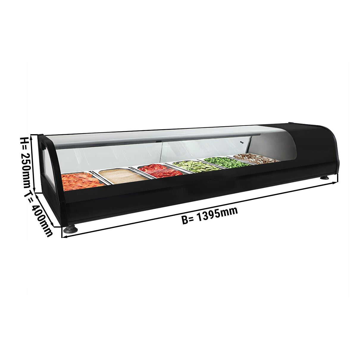 Cooled Showcase Premium - 1395x400mm - 6x GN 1/3