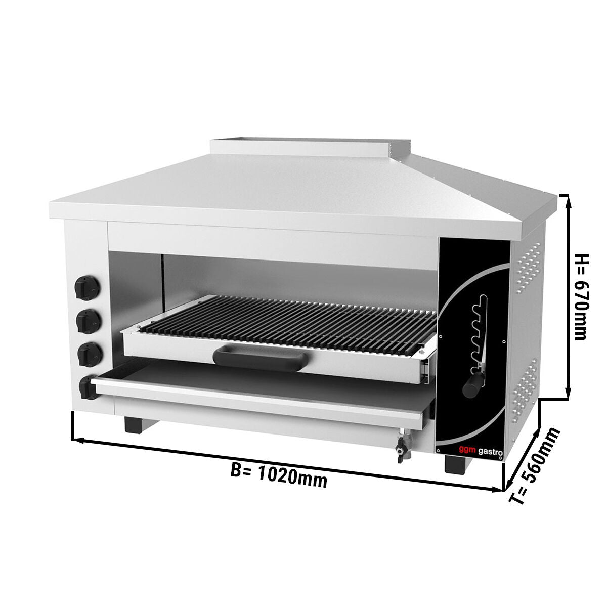 Gas Pita Furnace / Salamander Pro - 17.2 KW - Water Bath