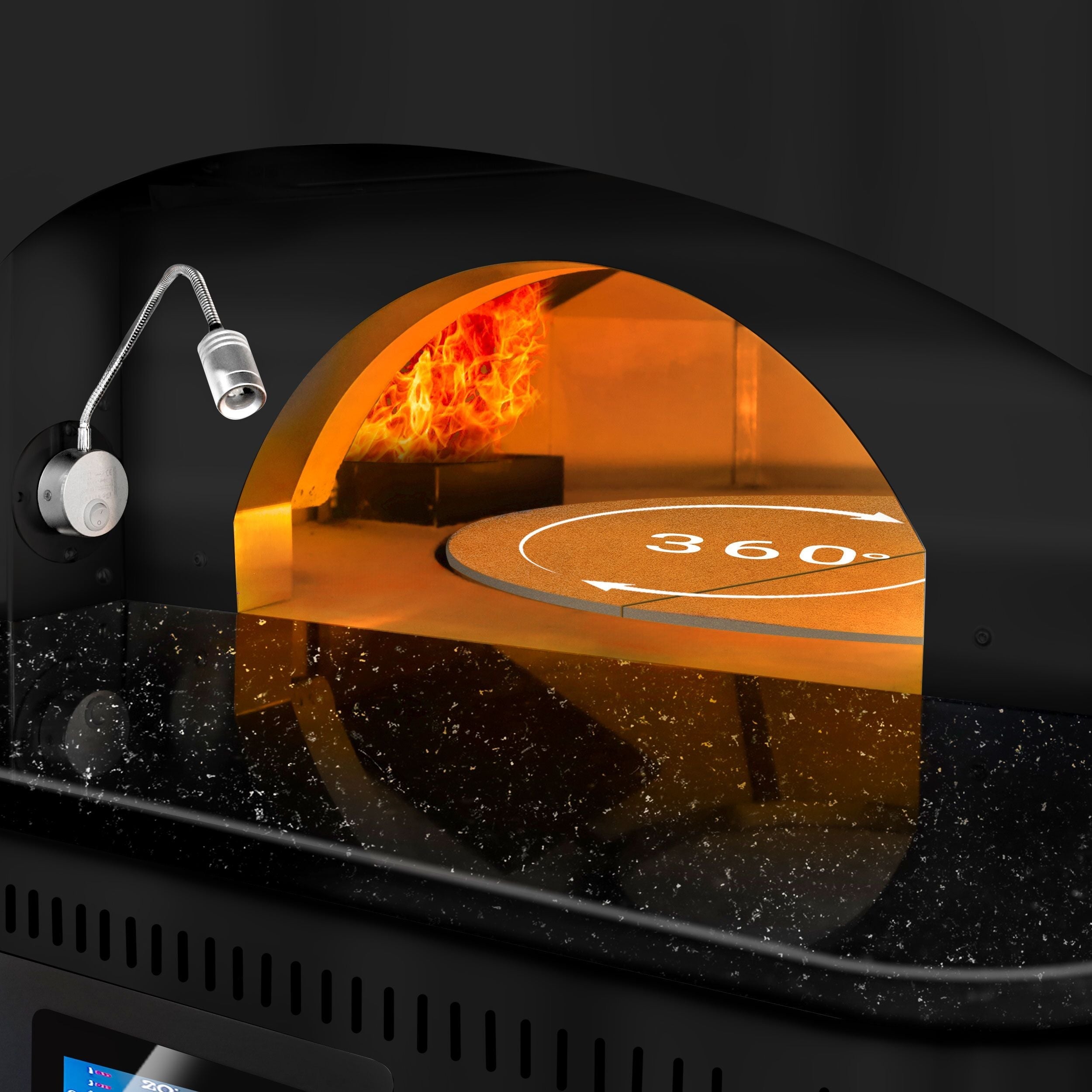 Gas Stone Pizza Oven - 9x 30 cm - Digital - Rotary Base
