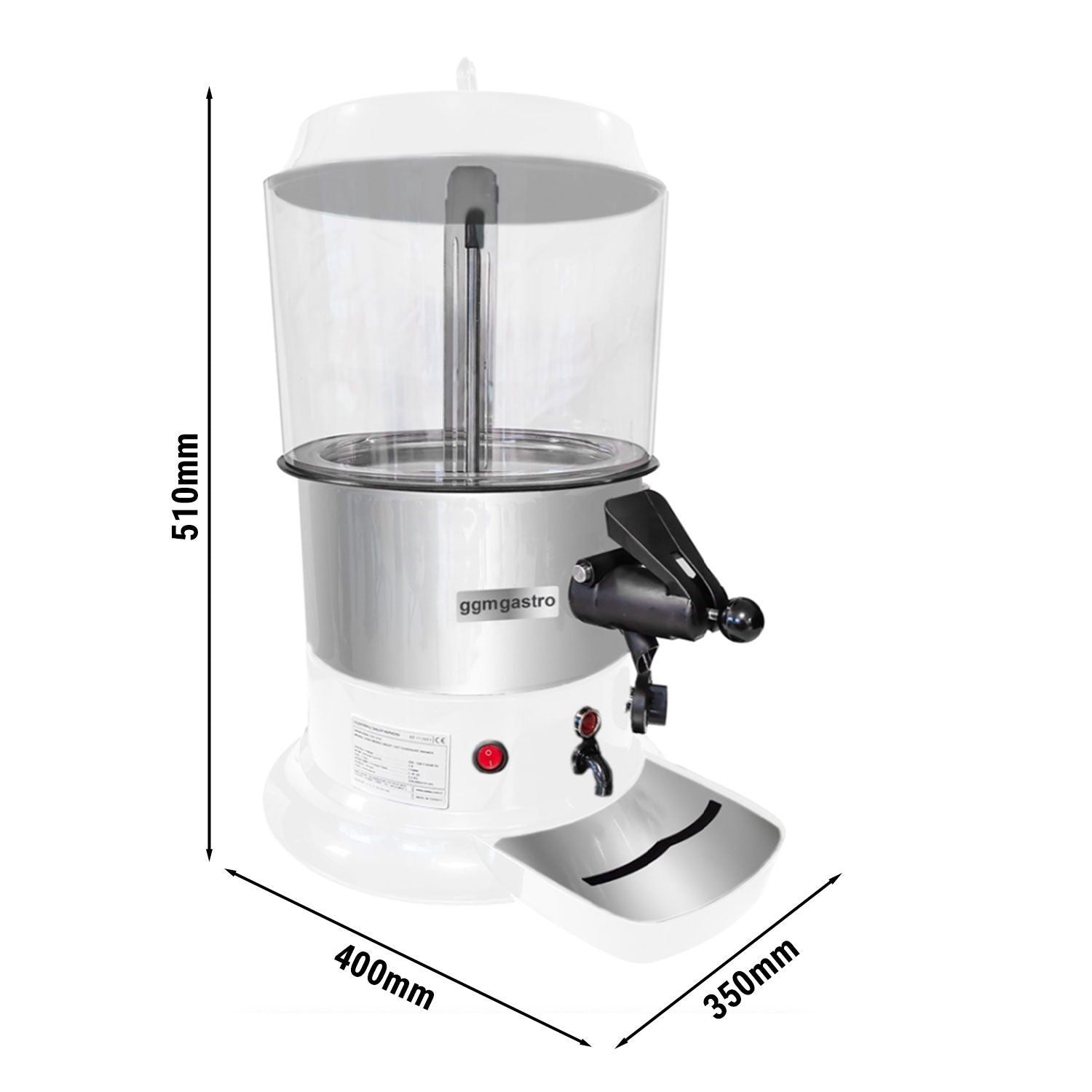 Chocolate Dispenser / Salep - 9 Liter - White / Silver