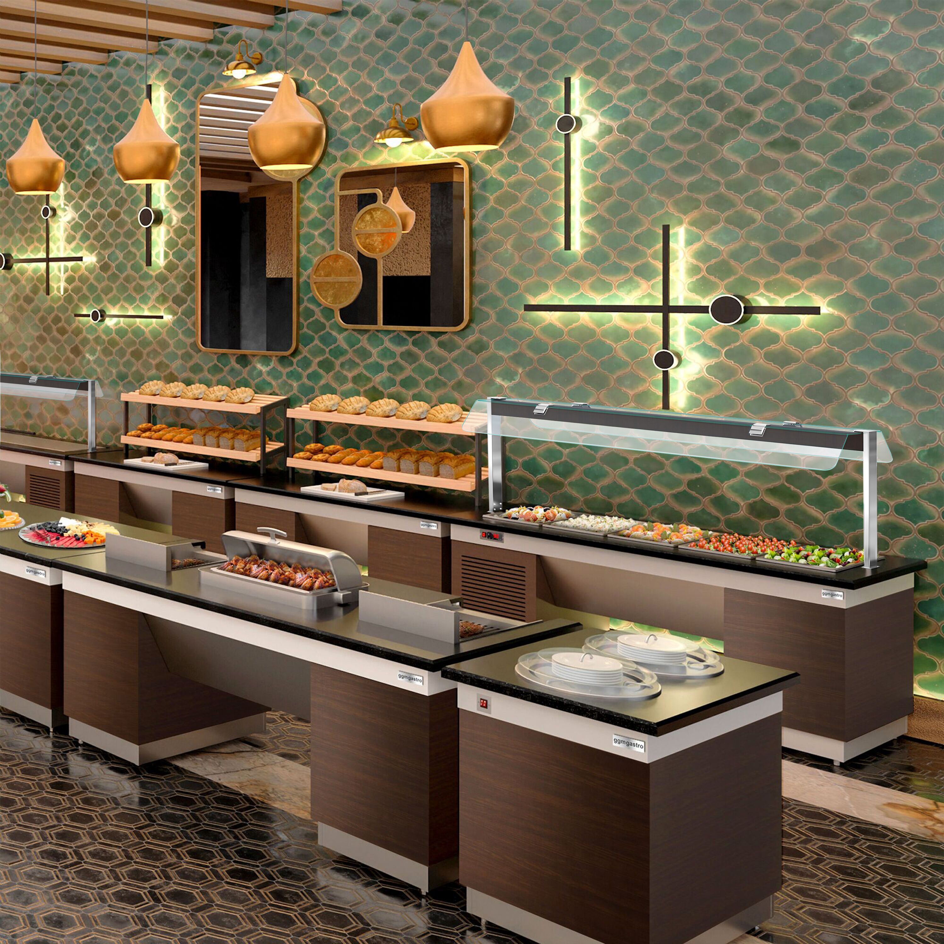 Hot Open Buffet counter dublin - 2000mm- Benmarili & Wheel - 5x Gn for 1/1