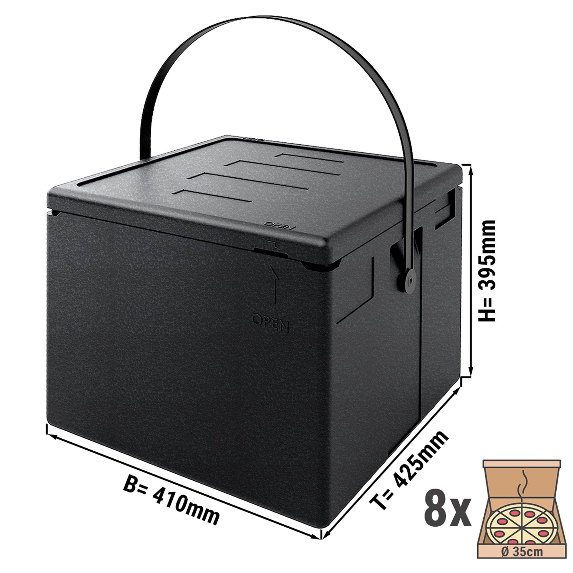 Thermal box - pizza box - 8 for pizza - Ø 35 cm