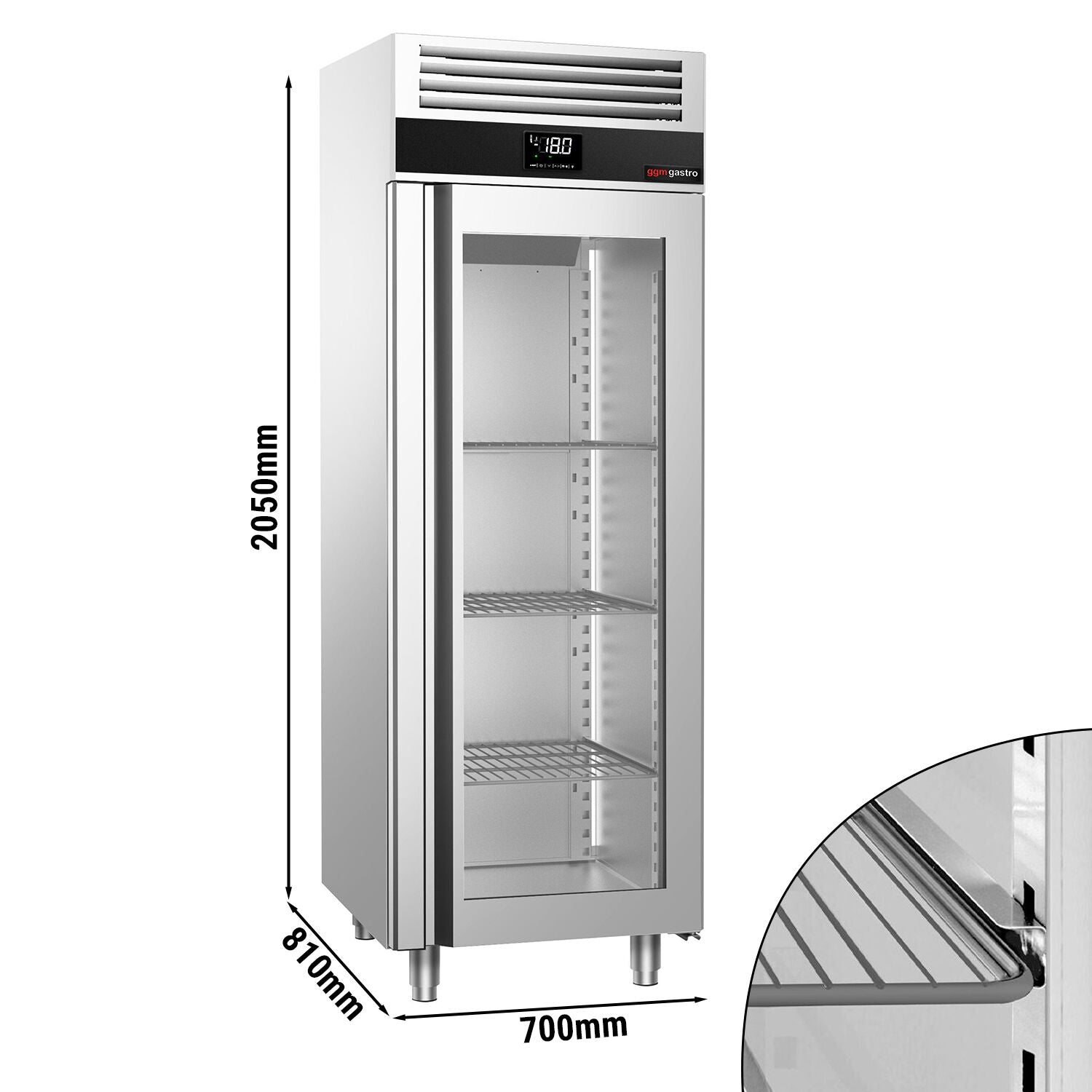 Deep Freezer Premium - GN 2/1 - 700 liters- 1 glass door