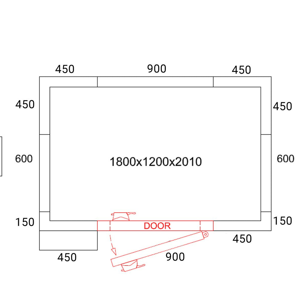 Deep Freezer Room -1800x1200mm - 2,65m³ - PVC Curtain Including