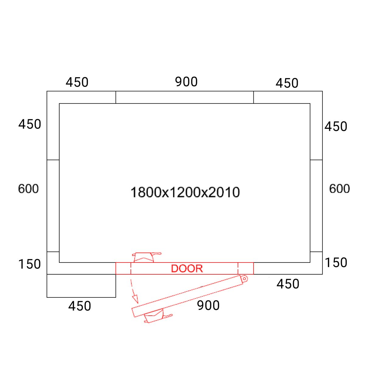 Deep Freezer Room - 1800x1200mm - 2,65m³ - Deep Freezer Unit & Pvc Curtain