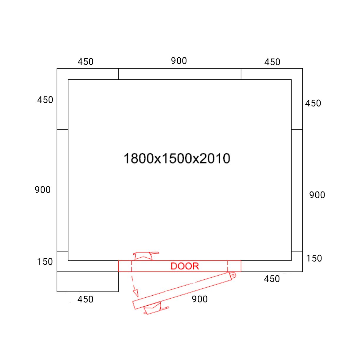 Deep Freezer Room -1800x1500mm - 3,47m³ - PVC Curtain Including