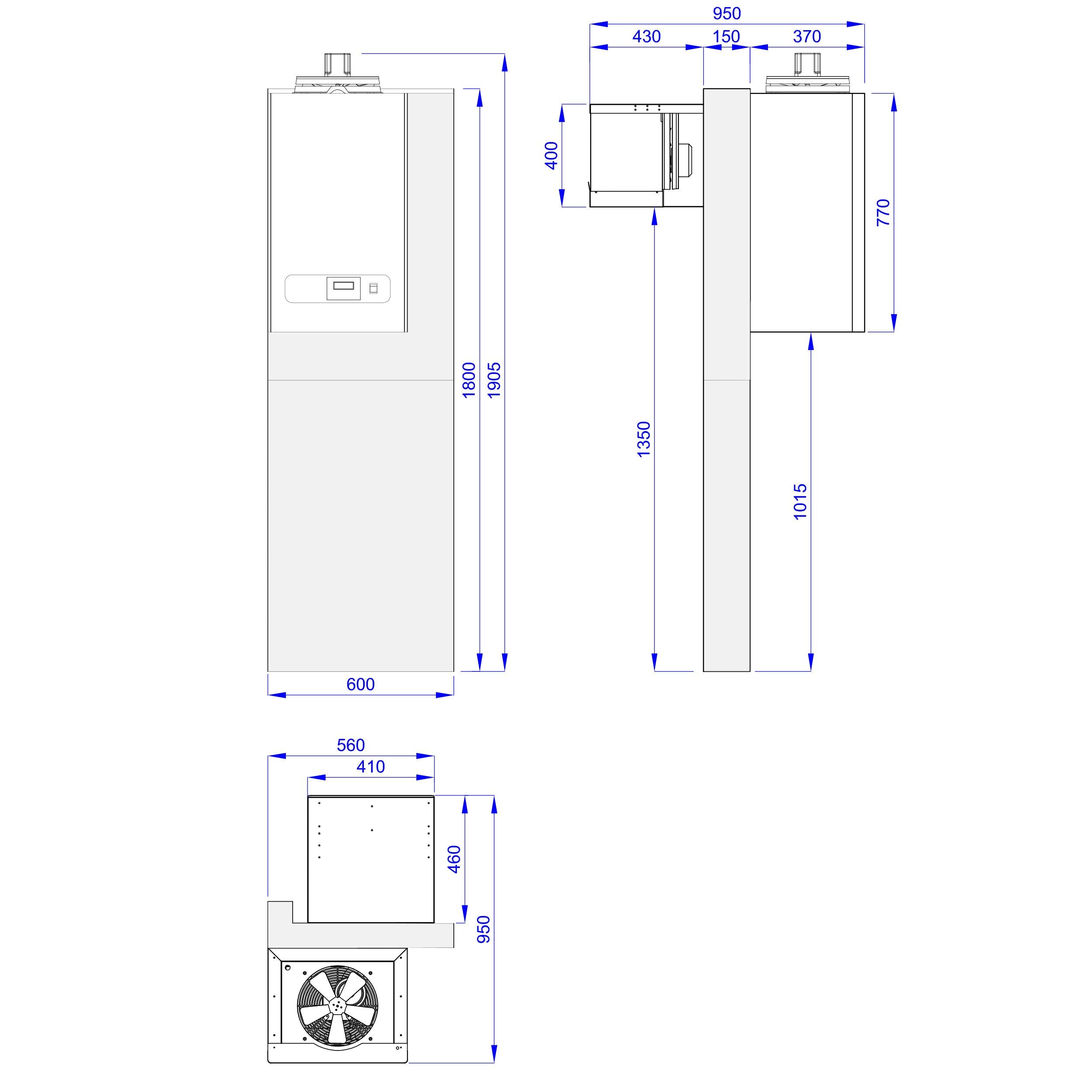 Stainless Steel Deep Freezer Room - 2100x2100mm - 6,12m³ - Drink freezing unit & curtain