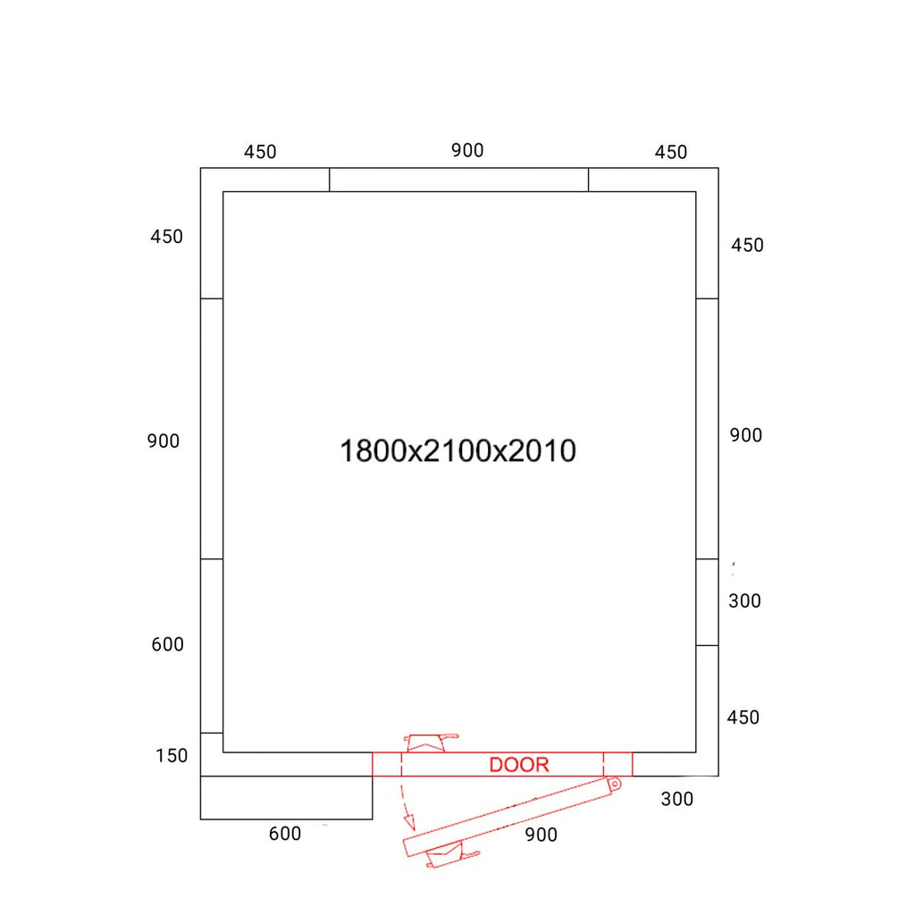 Deep Freezer Room -1800x2100mm - 5,13m³ - PVC Curtain Including