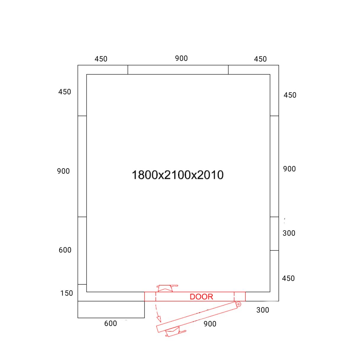 Deep Freezer Room -1800x2100mm - 5,13m³ - PVC Curtain Including
