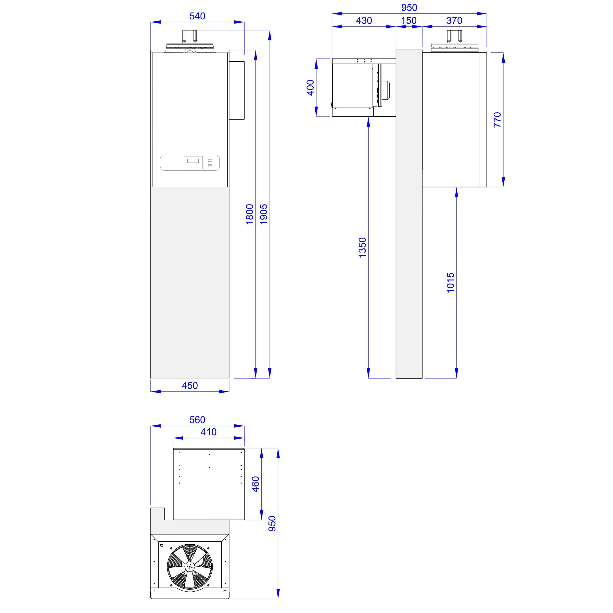 Stainless Steel Deep Freezer Room - 1800x1500mm - 3,47m³ - Deep Freezer Unit & PVC Curtain