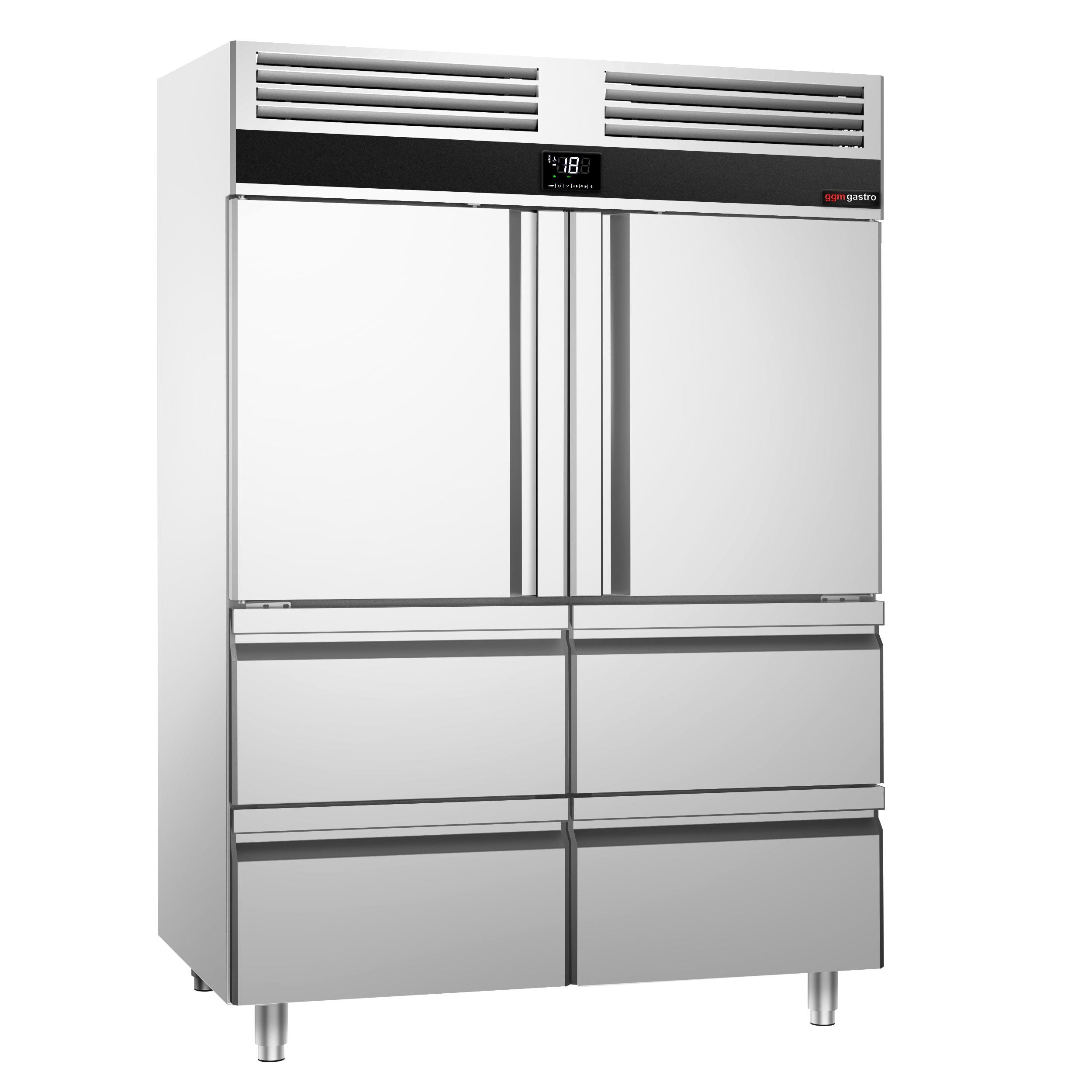 Deep Freezer Premium - GN 2/1 - 1400 Lt. - 2 stainless steel half door & 4 drawers