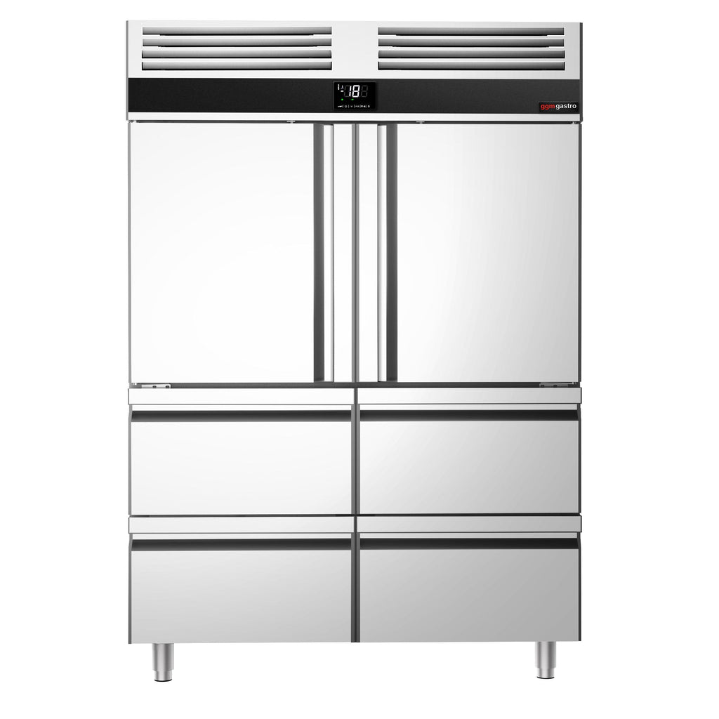 Deep Freezer Premium - GN 2/1 - 1400 Lt. - 2 stainless steel half door & 4 drawers