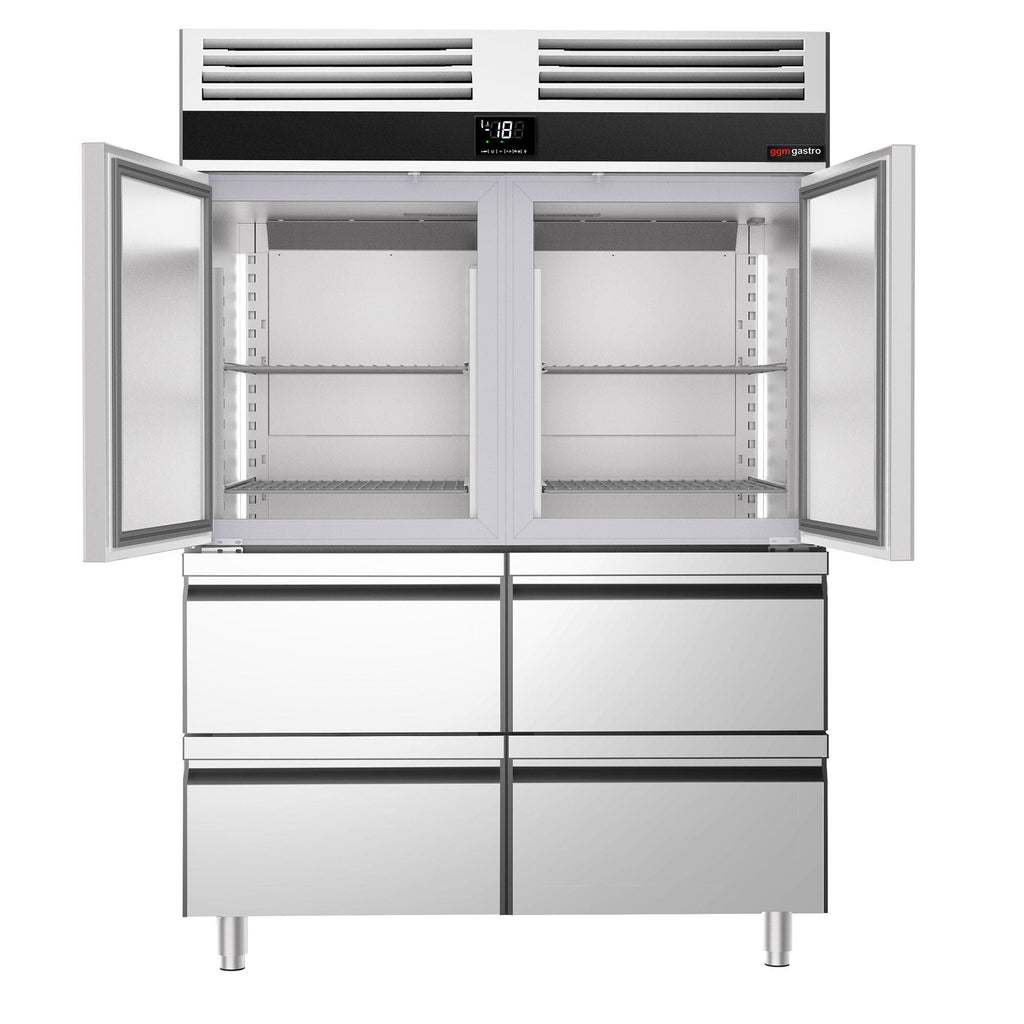 Deep Freezer Premium - GN 2/1 - 1400 Lt. - 2 stainless steel half door & 4 drawers