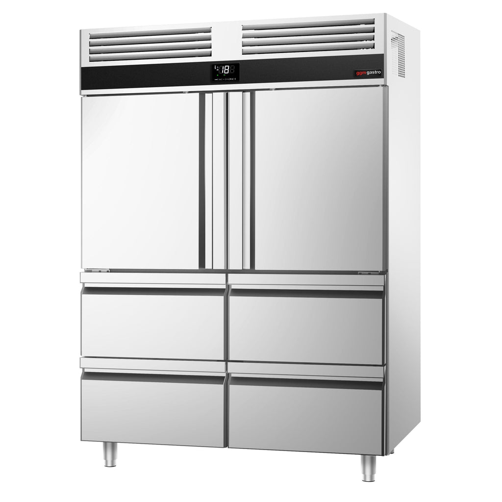 Deep Freezer Premium - GN 2/1 - 1400 Lt. - 2 stainless steel half door & 4 drawers