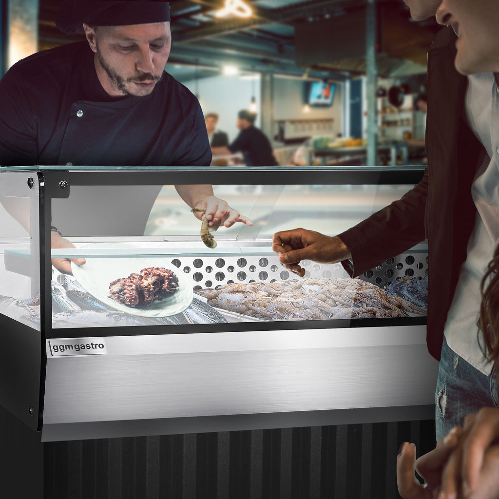 For fish and meat -top cooled showcase - 870mm - 3x GN for 1/1