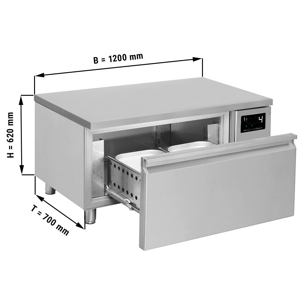 Counter -type deep freezer/refrigerator combination -20 ~ +8 ° C - 1200mm - 1 drawer
