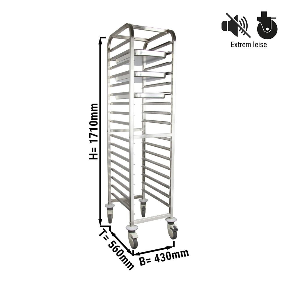 Tray transport car - 15x EN 37 x 53 cm