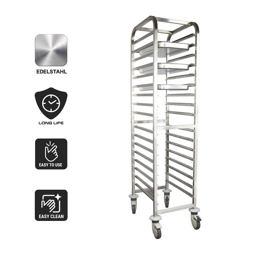 Tray transport car - 15x EN 37 x 53 cm