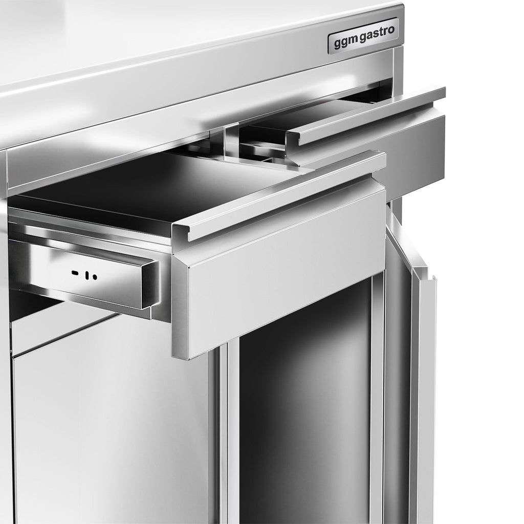 Working Cabinet - For Coffee Machine - 800x600mm - 2 drawers, 2 lids and backsplash