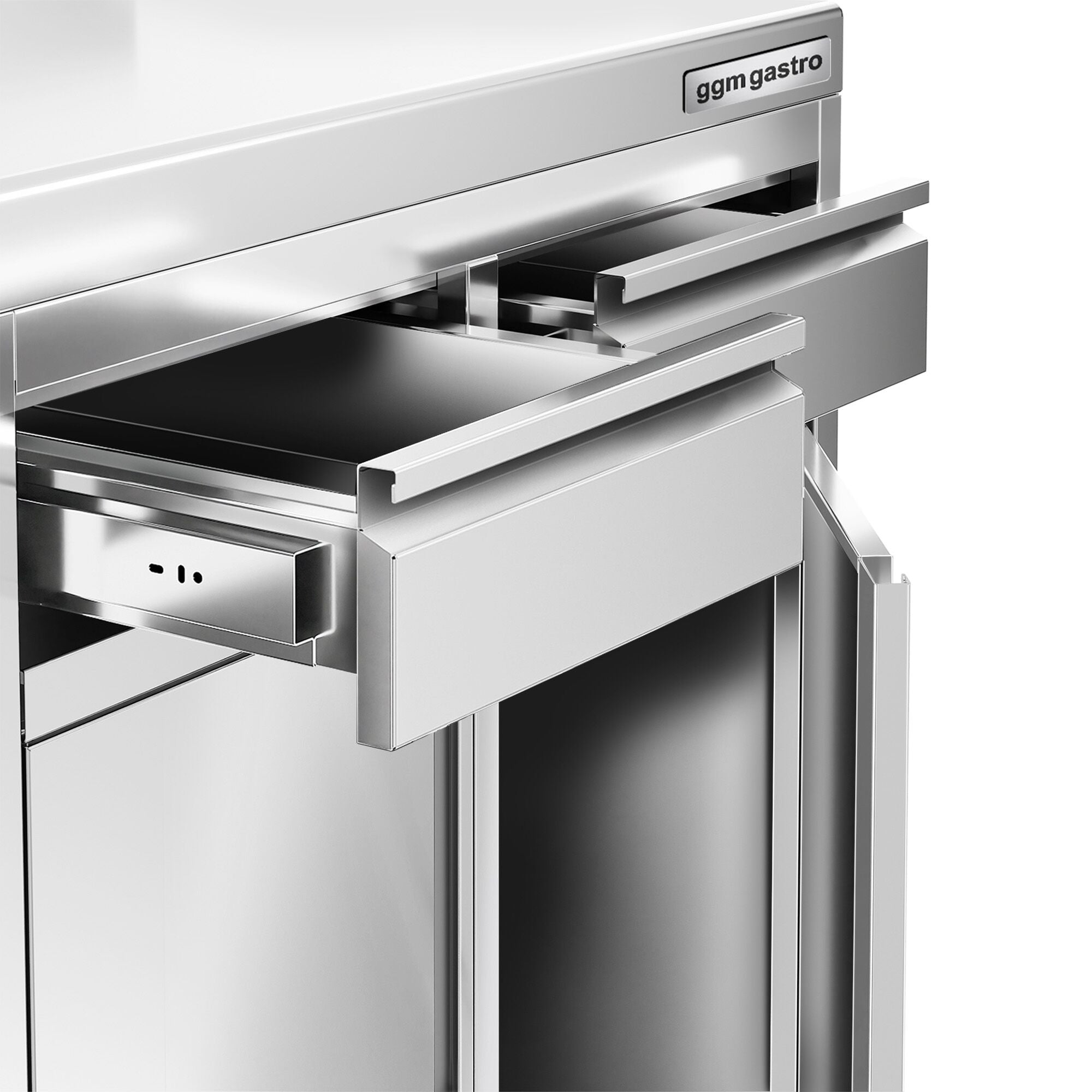 Working Cabinet - For Coffee Machine - 800x600mm - 2 drawers, 2 lids and backsplash
