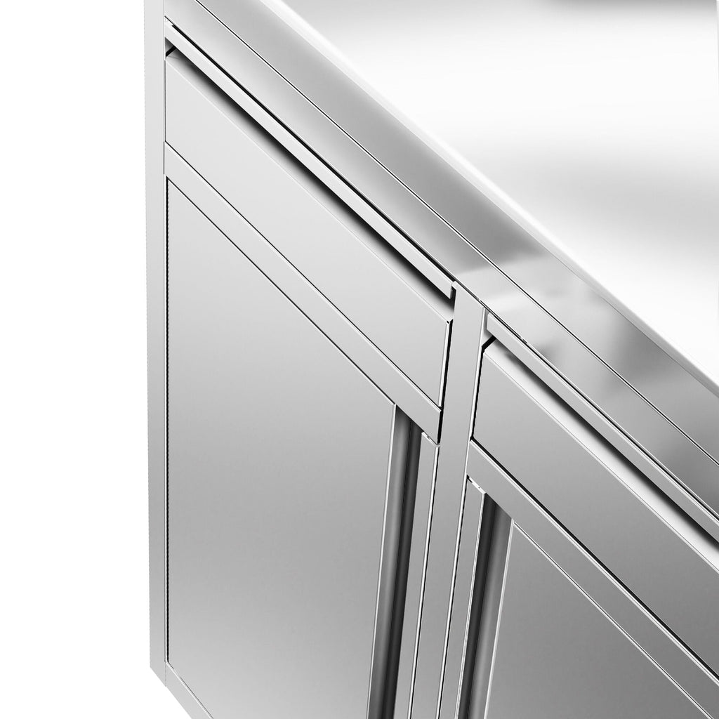 Working Cabinet - For Coffee Machine - 800x600mm - 2 drawers, 2 lids and backsplash