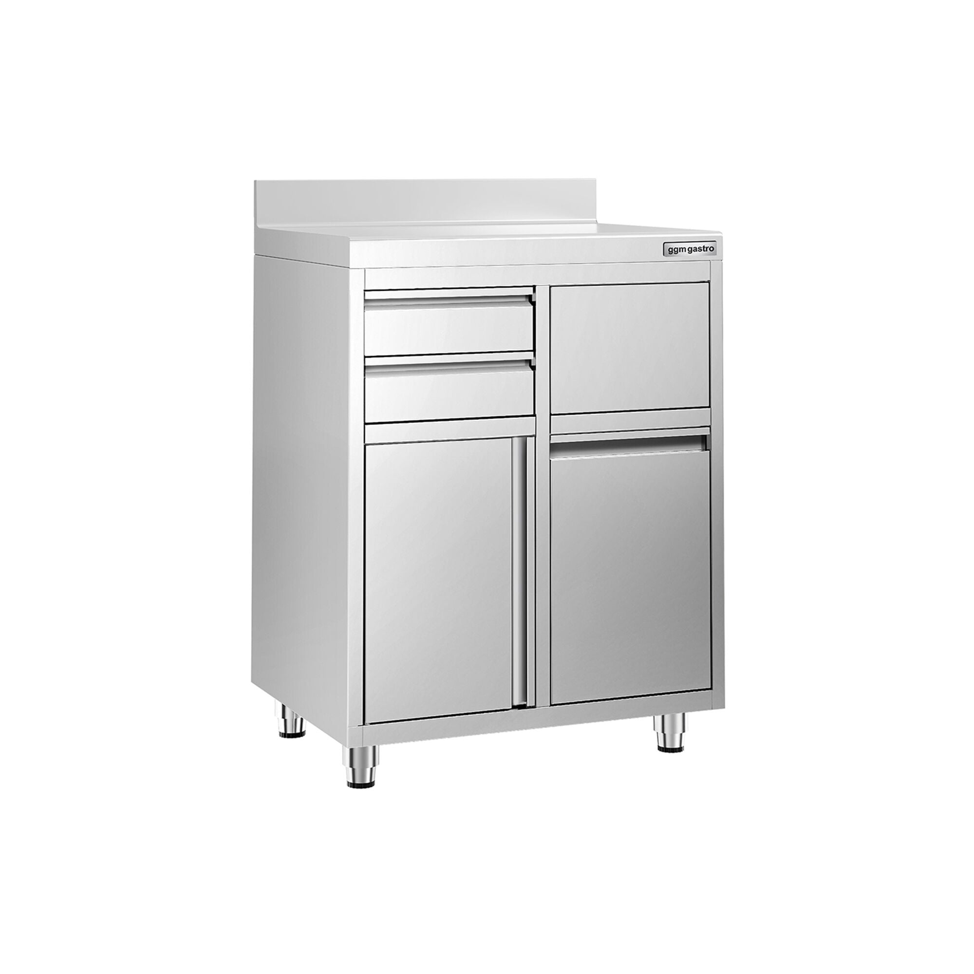 Working Cabinet - For Coffee Machine - 800x600mm - Tokmak with Tokmak, 2 drawers, 1 lid, garbage boxed and feet