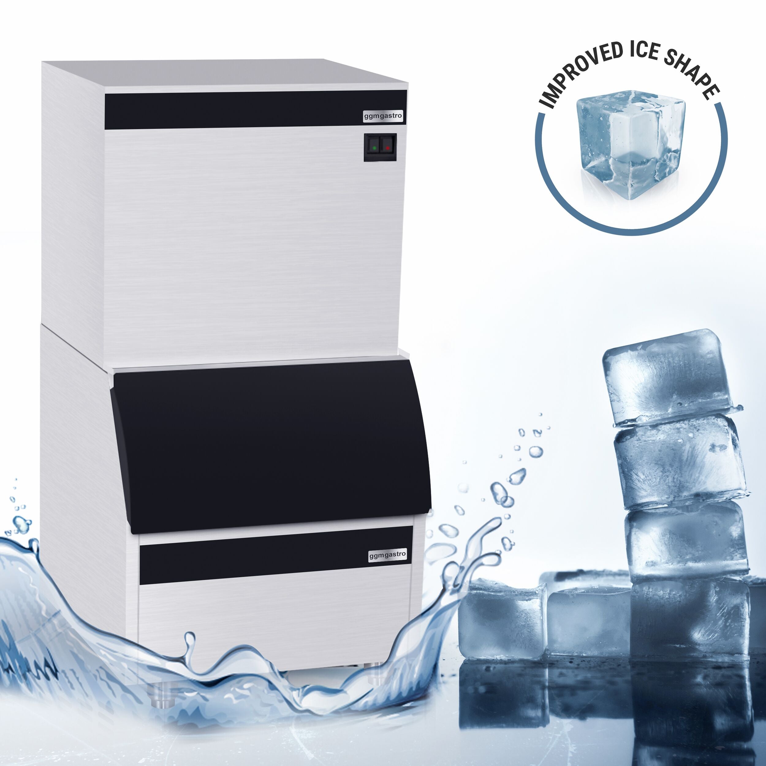 Ice Cube Machine - Cube - 230 kg/ 24 h, including storage container