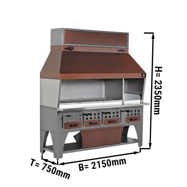 Wall Mounted Coal Grill - 2,15m