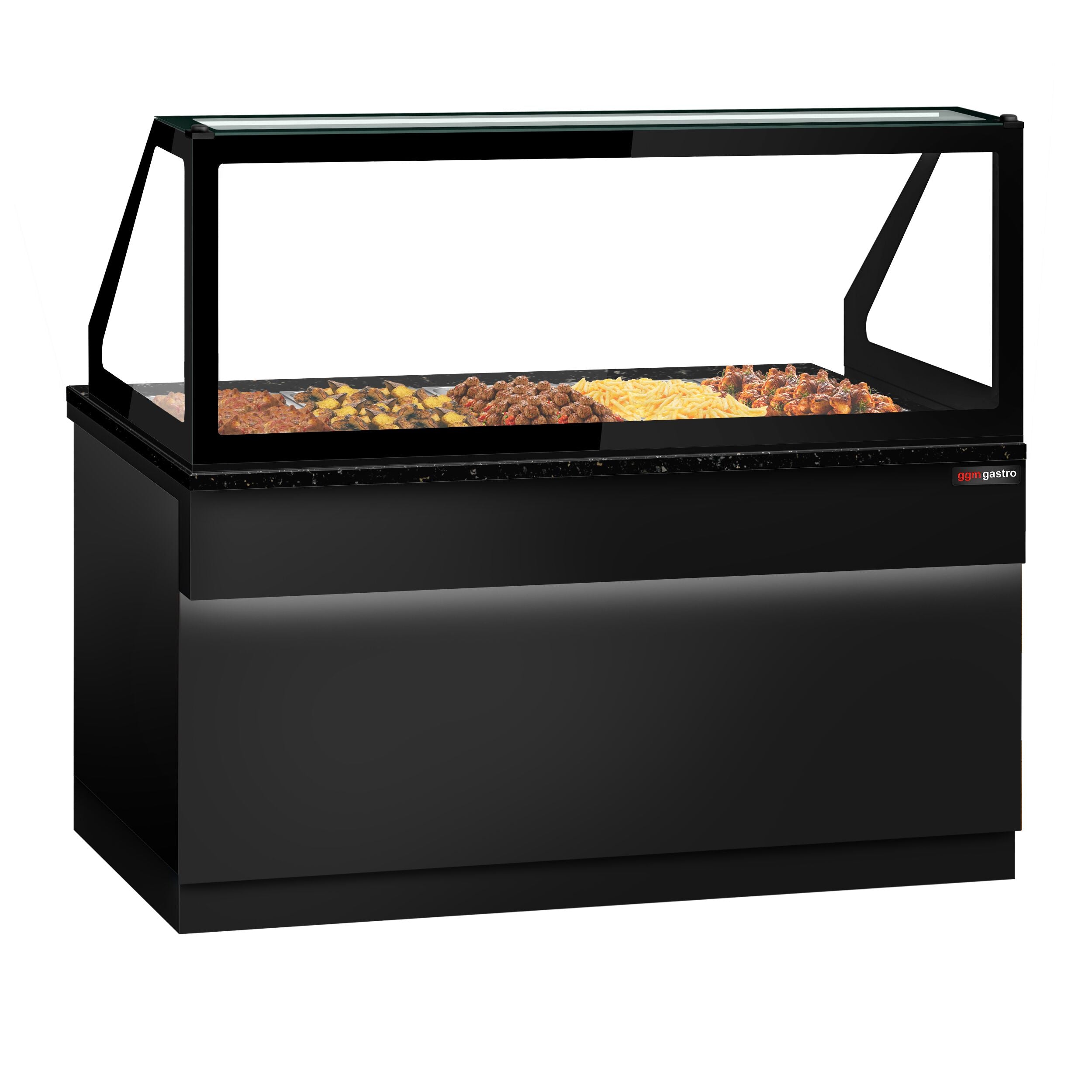 Hot Holding Showcase Toronto - 1800mm - 5x GN 1/1- Black Front Panel - Black Granite Working Call