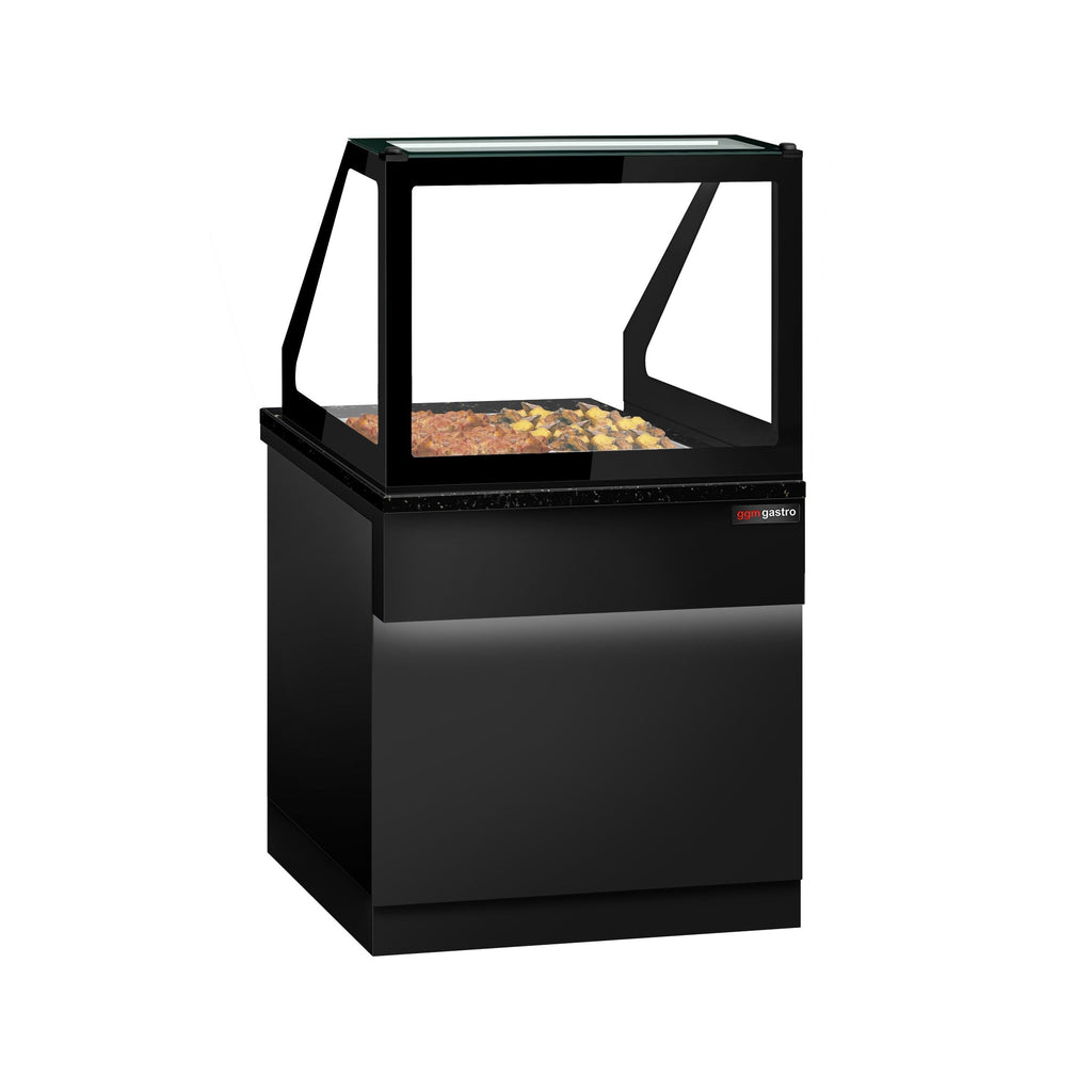 Hot Holding Showcase Toronto - 800mm - 2x GN 1/1- Black Front Panel - Black Granite Working Call