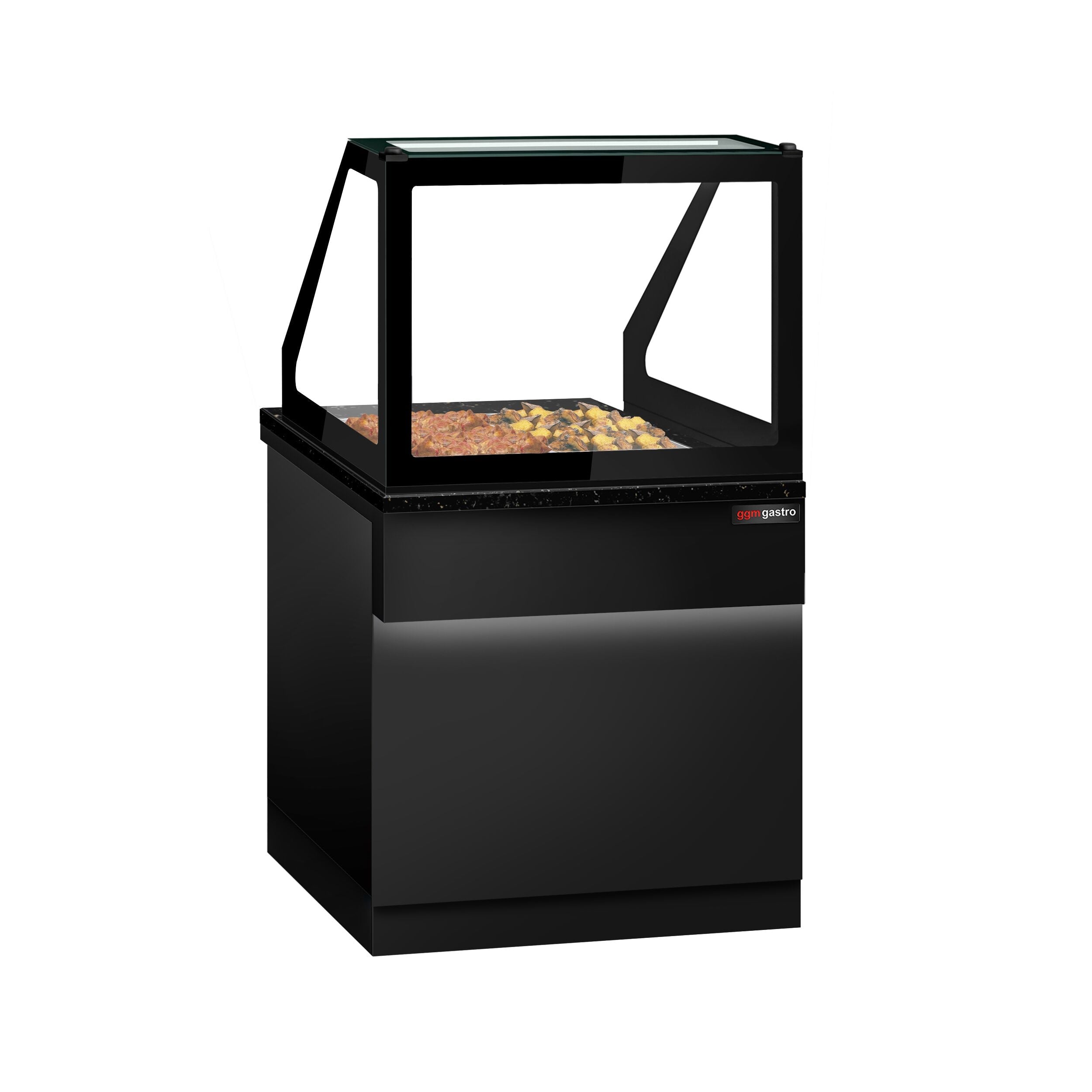Hot Holding Showcase Toronto - 800mm - 2x GN 1/1- Black Front Panel - Black Granite Working Call