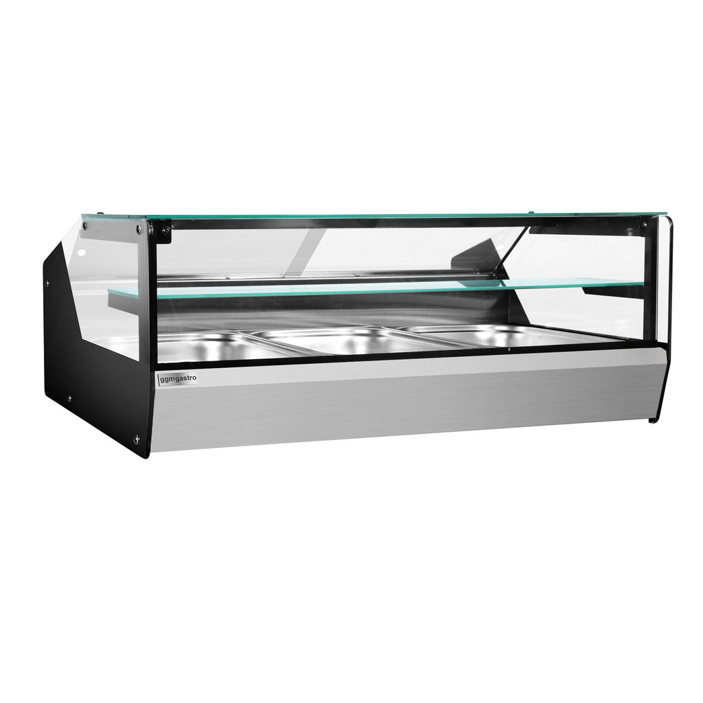 Set top hot holding showcase - 870 x 1000 mm - 3 x gn 1/1