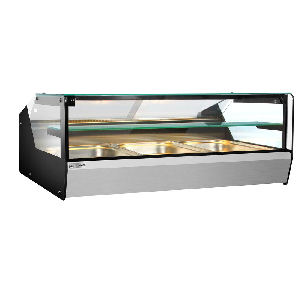 Set top hot holding showcase - 870 x 1000 mm - 3 x gn 1/1