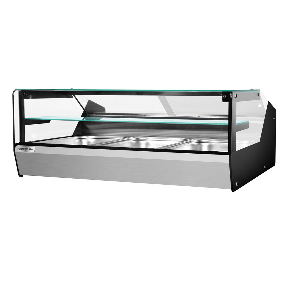 Set top hot holding showcase - 870 x 1000 mm - 3 x gn 1/1