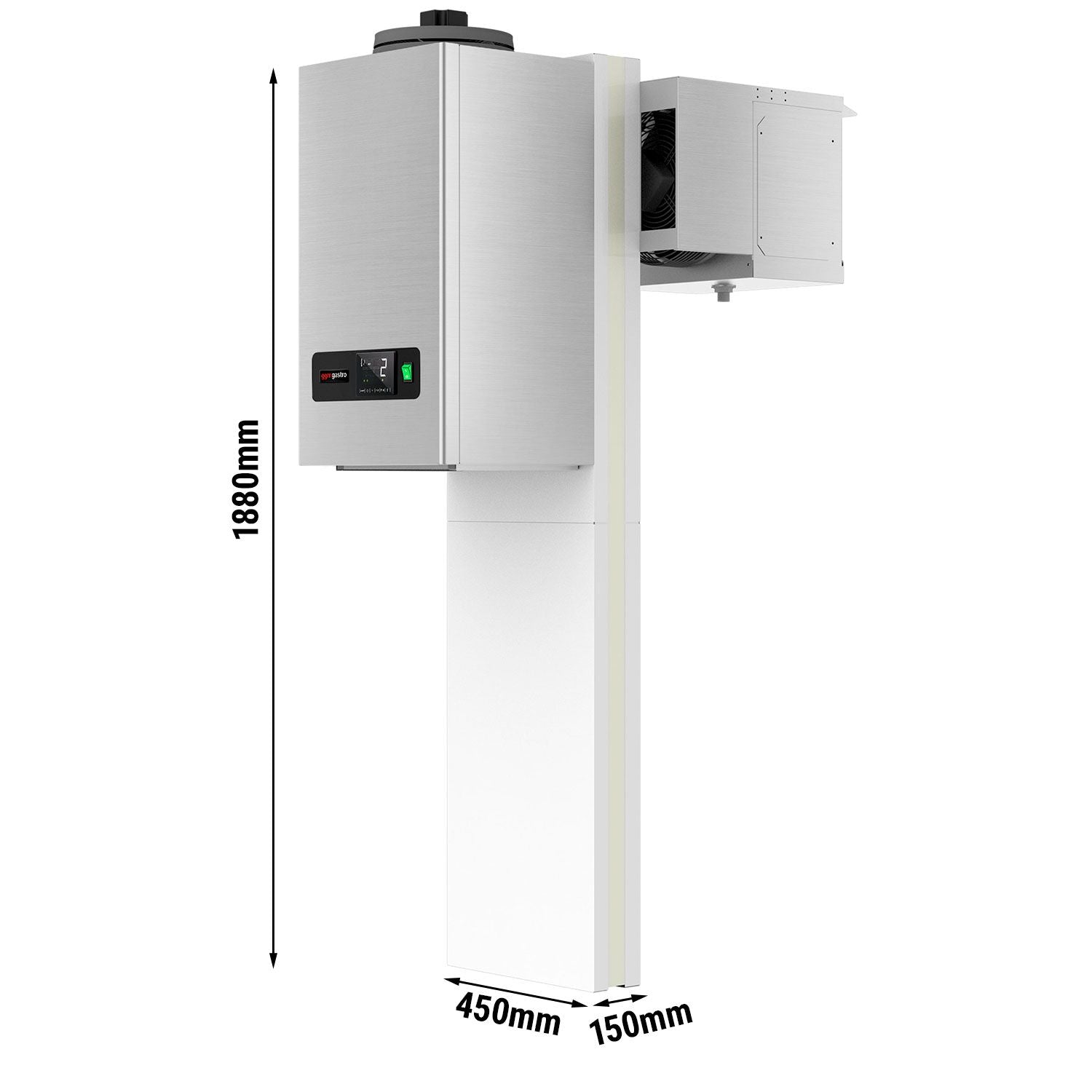 Stainless steel wall type cooling unit - max. For 5 m³