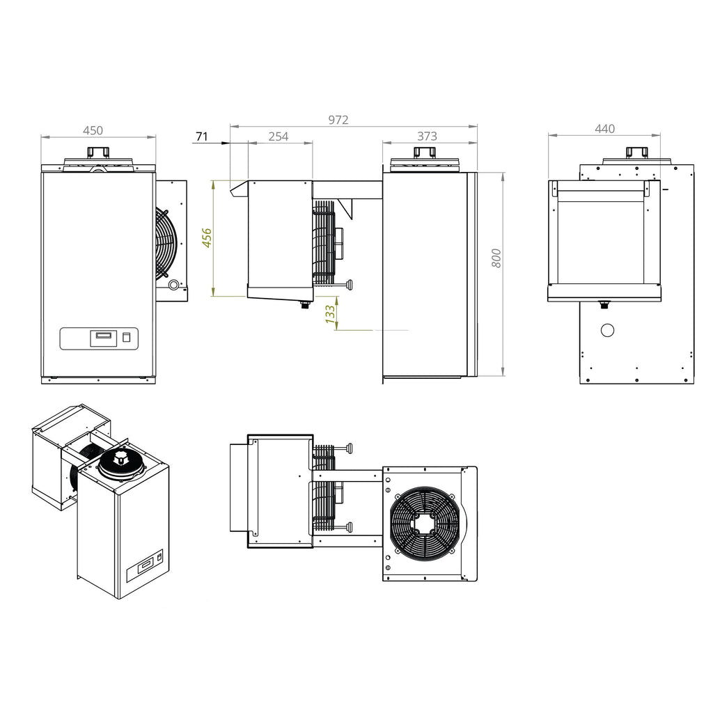 Wall Type Deep Freezer Unit - Type Mono - Max. For 5 m³