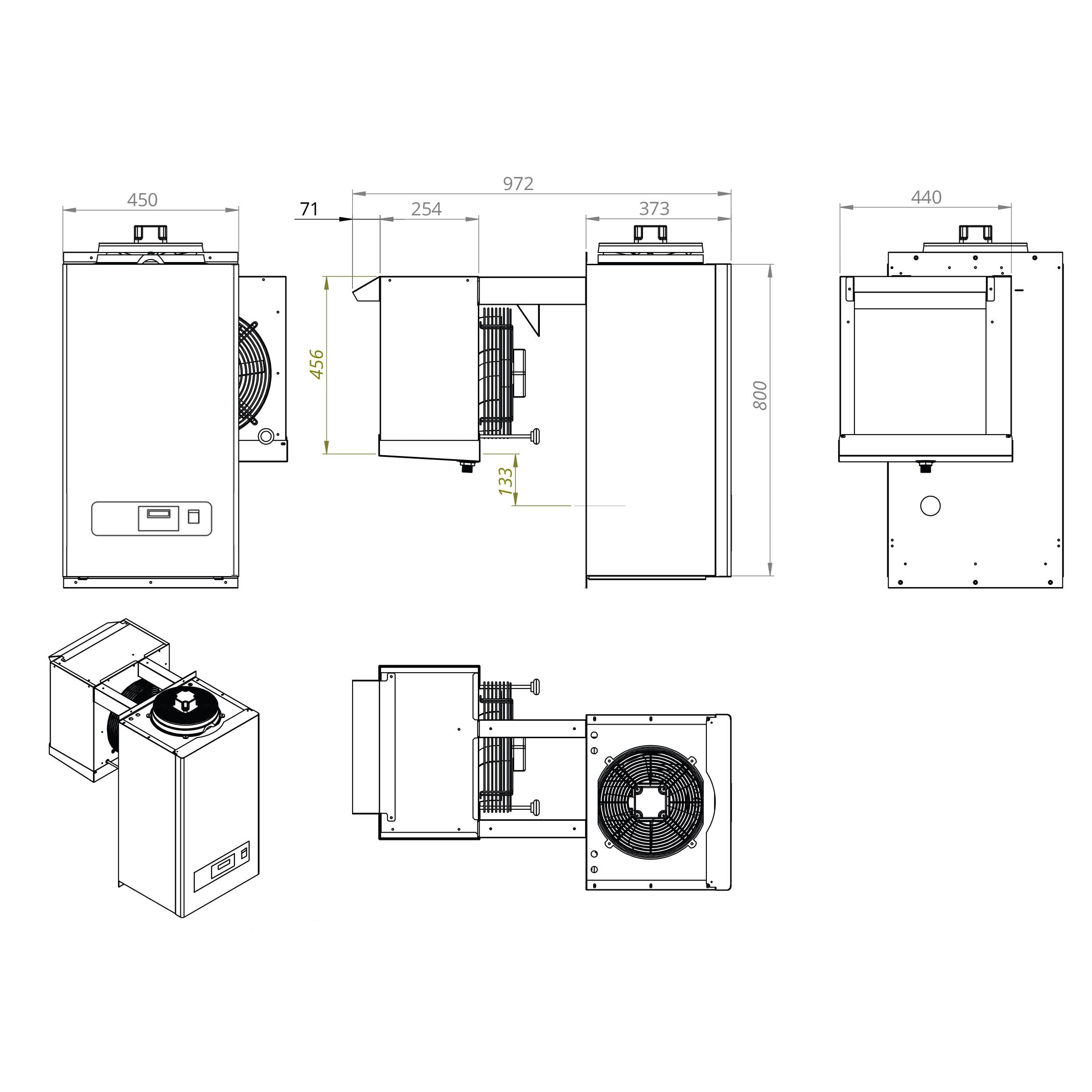 Wall Type Deep Freezer Unit - Type Mono - Max. For 5 m³