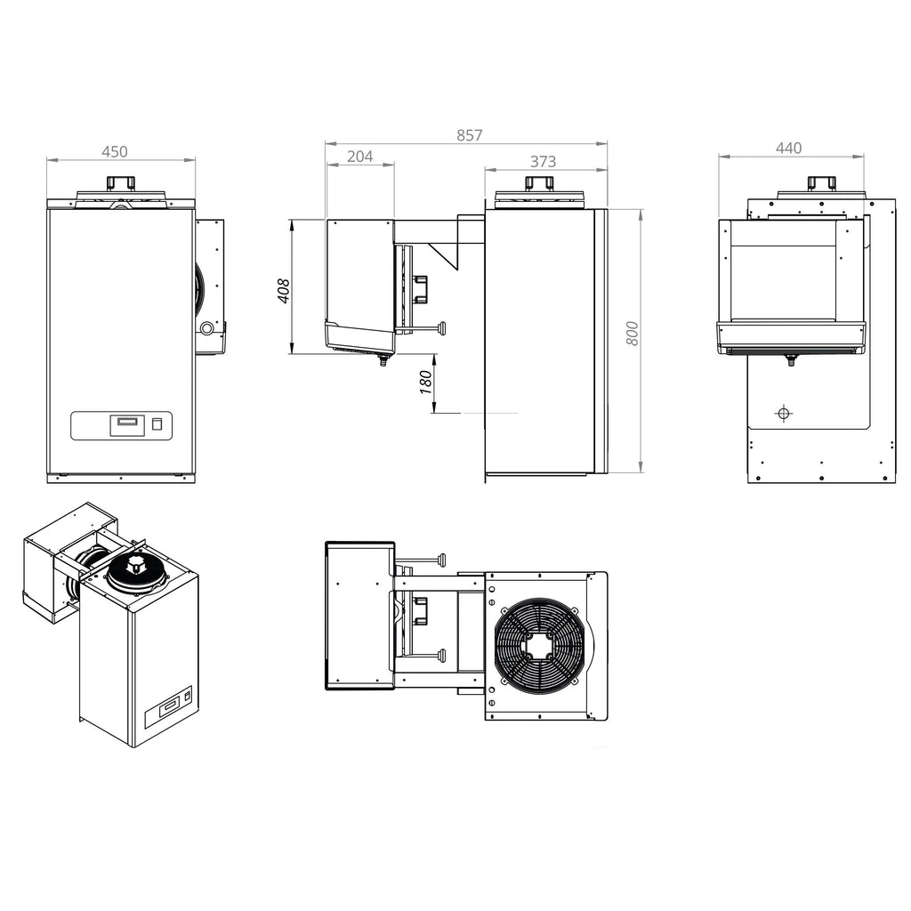 Wall Type Deep Freezer Unit - Type Mono - Max. For 7.5 m³